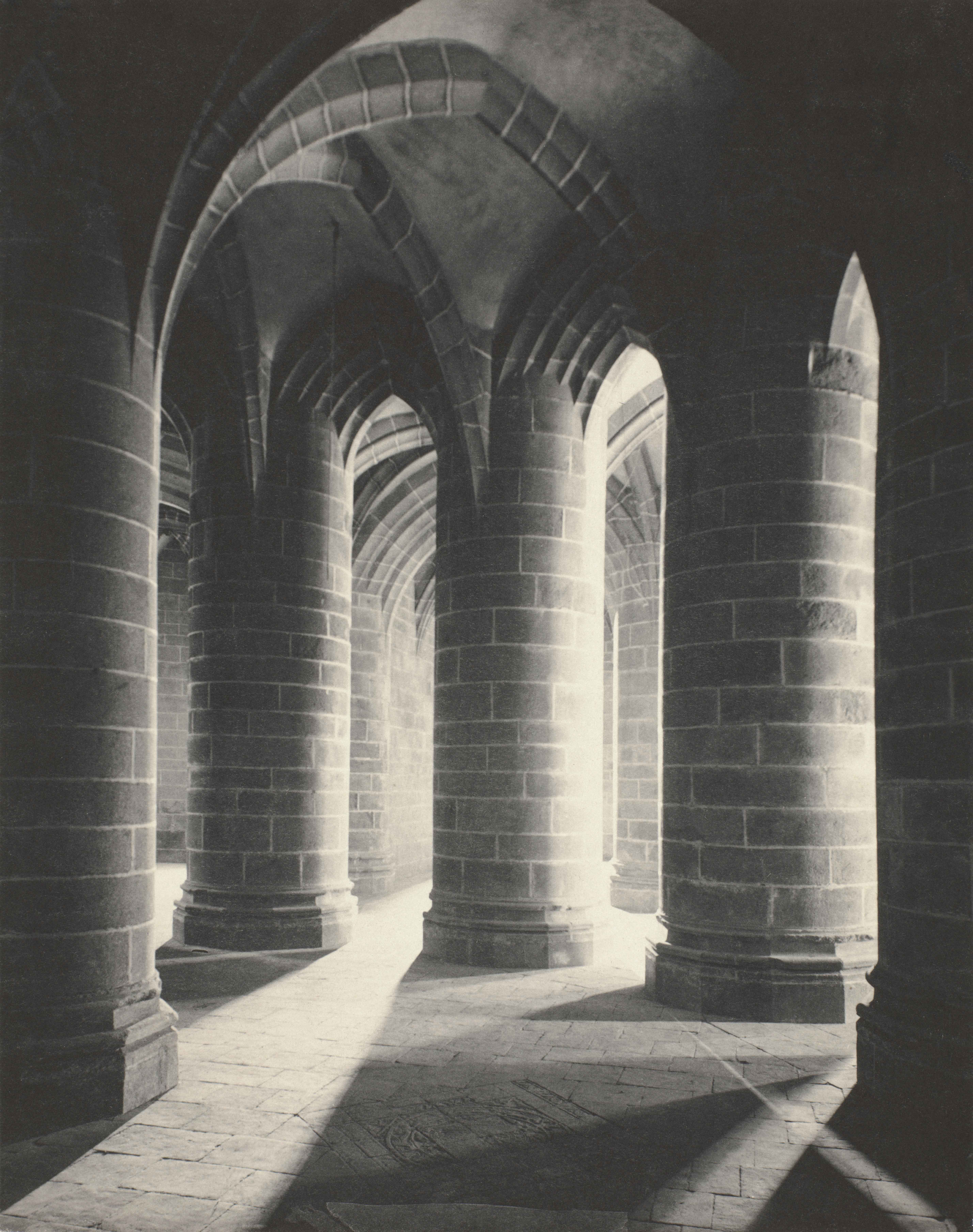 Frederick H. Evans (British, 1853–1943), Mont St. Michel Crypt, 1906–07, platinum print. Bank of America Collection