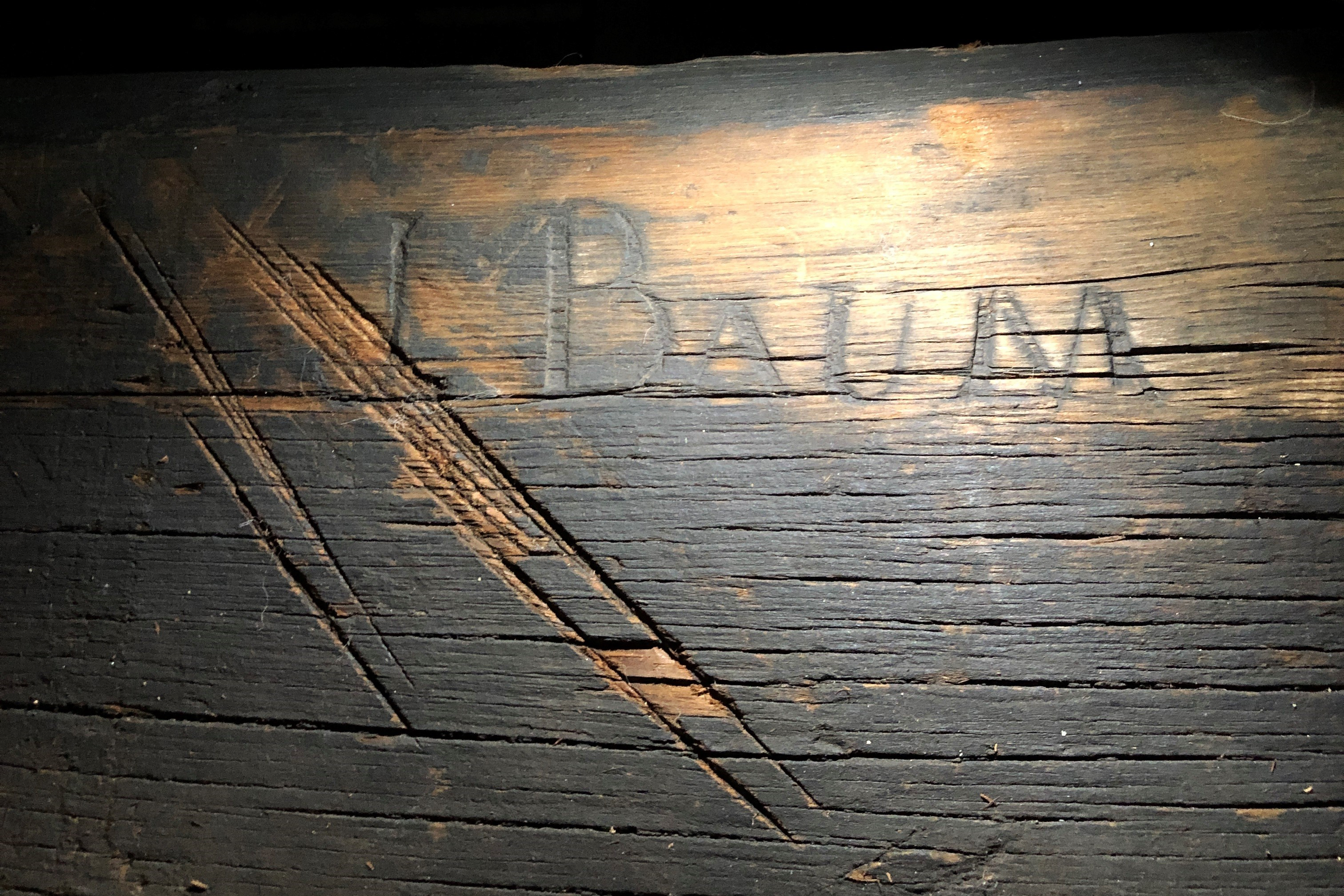 “J. Baum” inscribed inside the roof of the Taft Museum of Art’s portico