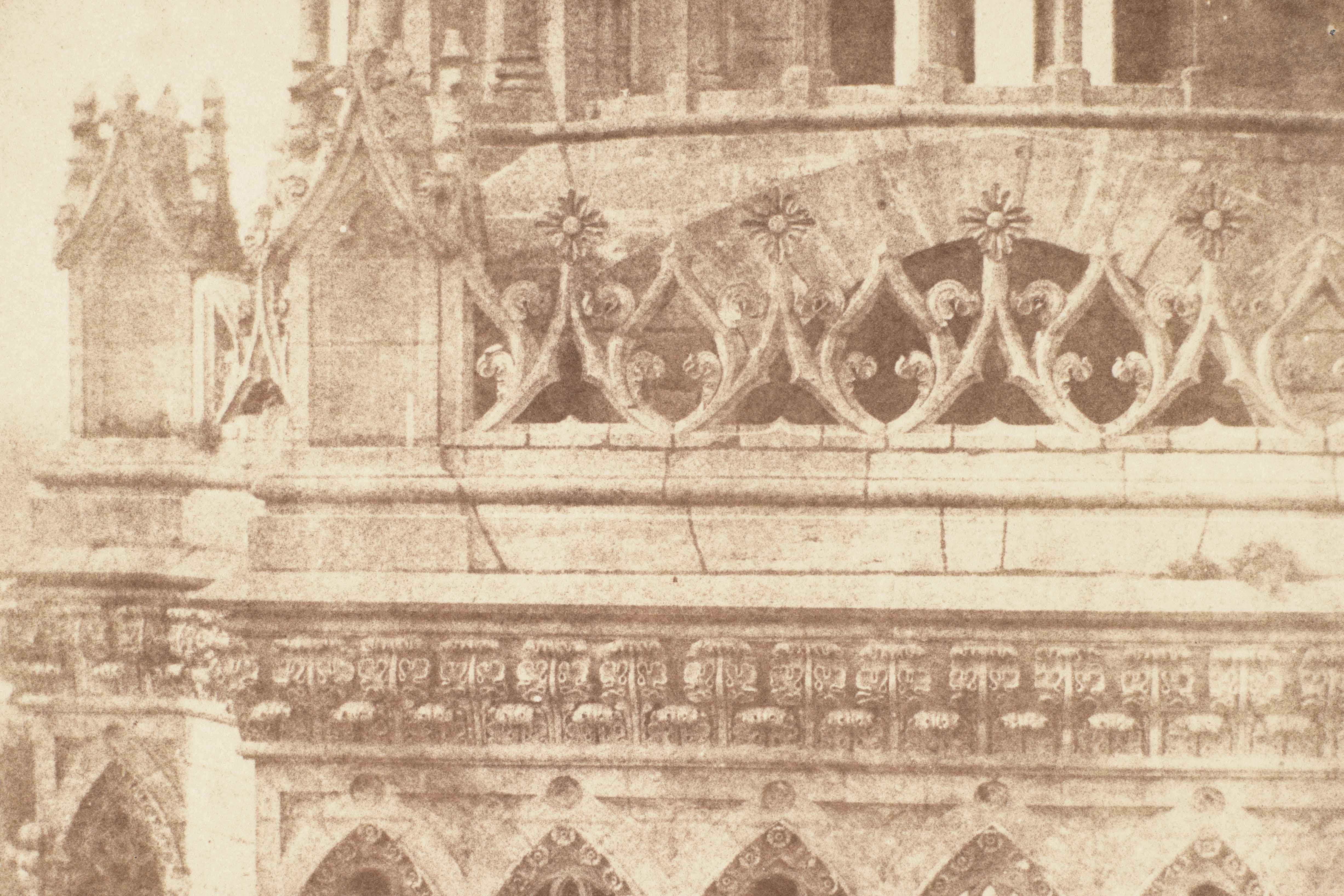 William Henry Fox Talbot (British, 1800–1877), Orléans Cathedral, detail, 1843, calotype. Bank of America Collection
