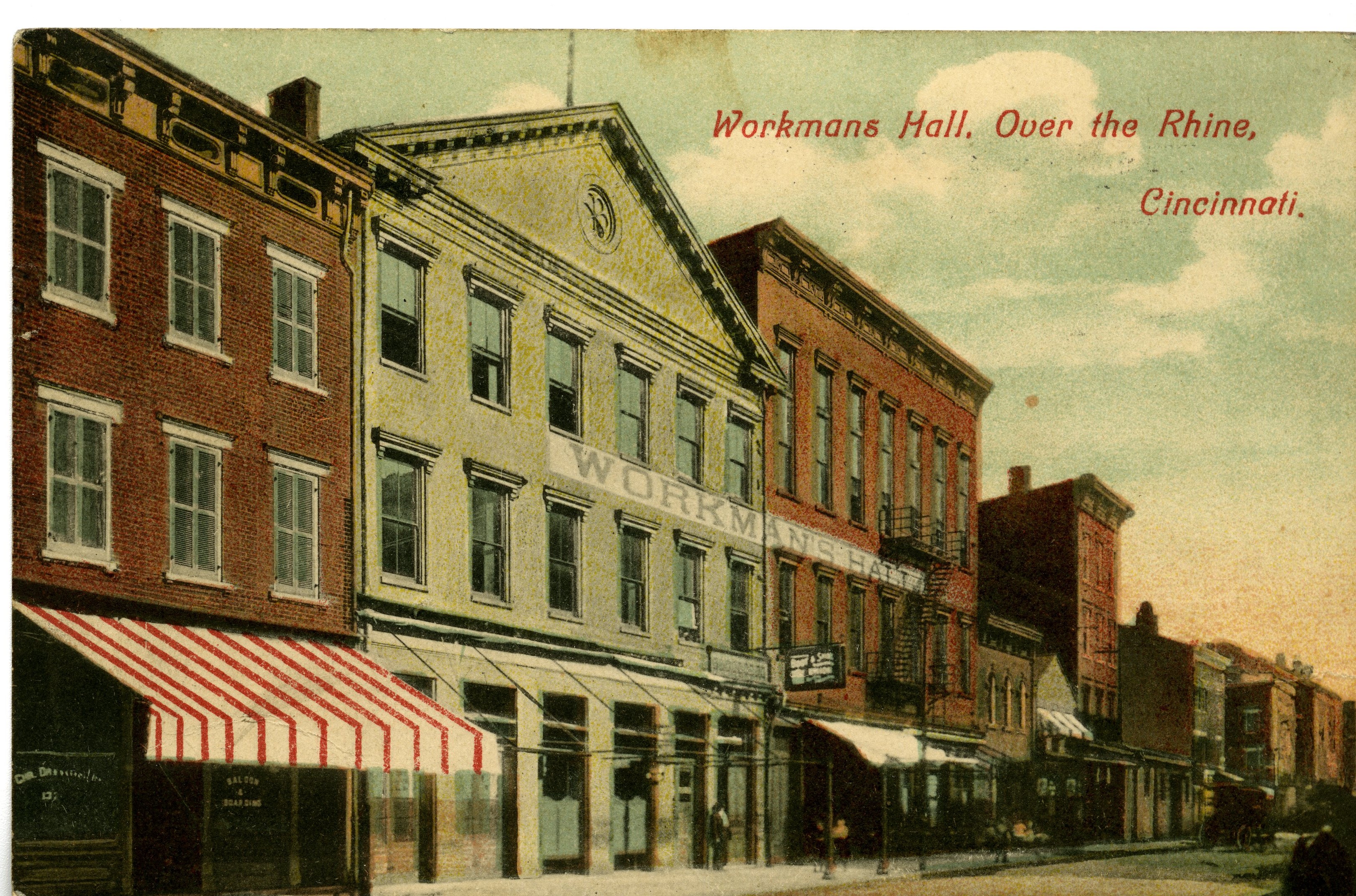 Workman’s Hall, Over the Rhine, Cincinnati, postcard, early 1900s. Nelson and Florence Hoffmann Cincinnati Postcard Collection, Courtesy Archives & Rare Books Library, University of Cincinnati